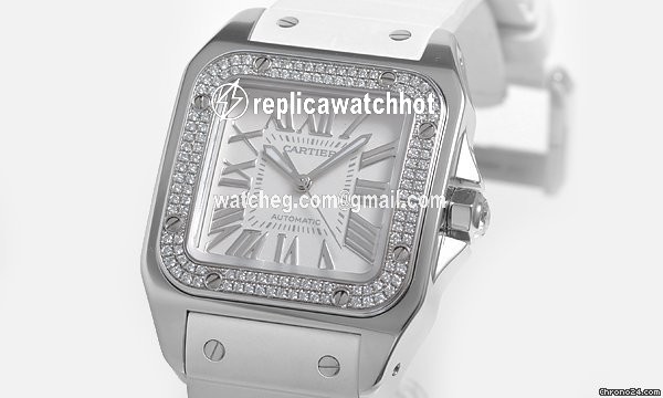 Cartier Santos 100 Womens watch Automatic White gold WM50460M