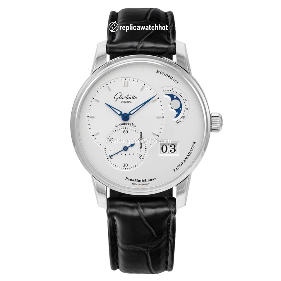 Glashtte Original PanoMaticLunar Mens watch Unisex Automatic Steel 1-90-02-42-32-05 or 90-02-42-32-05