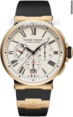 Ulysse Nardin Marine Chronograph Mens watch Unisex Automatic Rose gold 1532-150-3-40