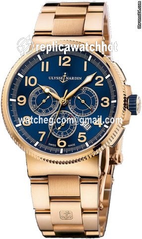 Ulysse Nardin Marine Chronograph Mens watch Unisex Automatic Rose gold 1506-150-8M.63