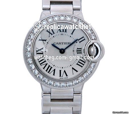 Cartier Ballon Bleu 28mm Womens watch Quartz White gold WE9003Z3