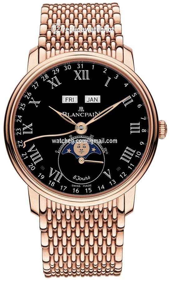 Blancpain Villeret Quantieme Complet Mens watch Unisex Automatic Rose gold 6639-3637-mmb