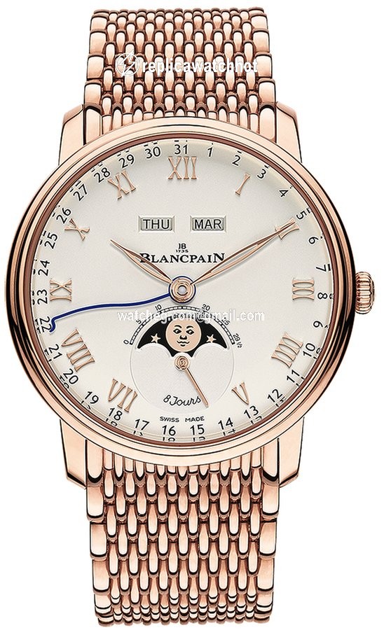 Blancpain Villeret Quantieme Complet Mens watch Unisex Automatic Rose gold 6639-3642-mmb