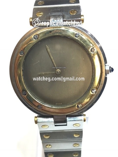 Cartier Santos Mens watch Unisex Quartz Gold Steel AC 14,90g or 0.750 2.80gr