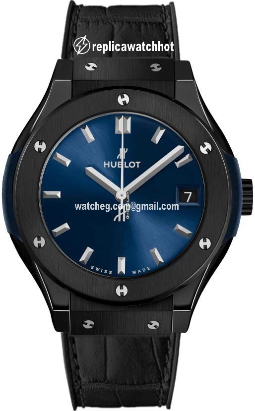 Hublot Classic Fusion Blue Womens watch Quartz Ceramic 581.cm.7170.lr Ceramic Blue
