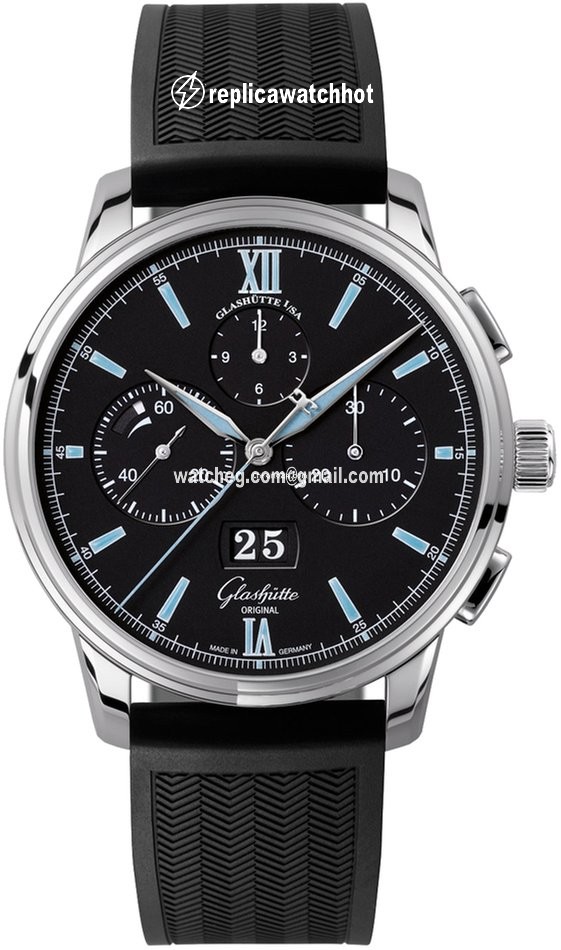 Glashtte Original Senator Chronograph Panorama Date Mens watch Unisex Automatic Steel 1-37-01-03-02-33