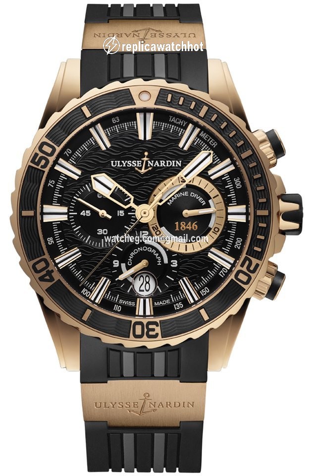 Ulysse Nardin Diver Chronograph Mens watch Unisex Automatic Rose gold 1502-151-3 92