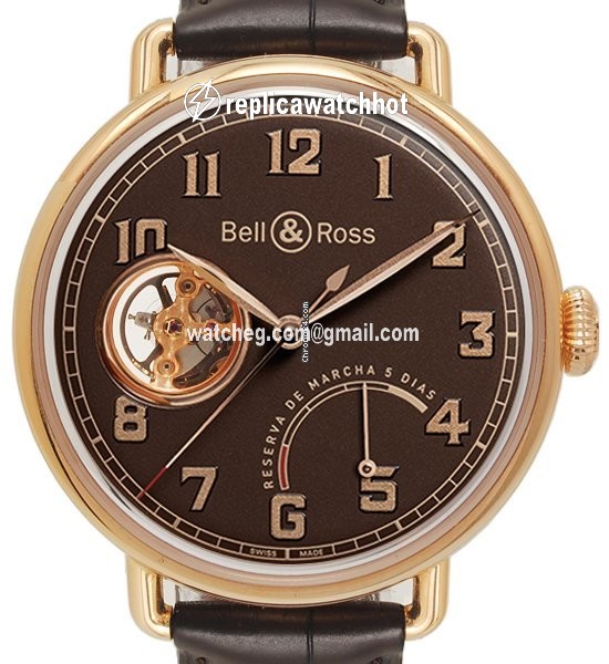 Bell & Ross Vintage Mens watch Unisex Manual winding Rose gold BRWW1-GRM-RG