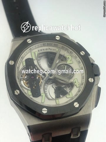 Audemars Piguet Royal Oak Offshore Tourbillon Chronograph Mens watch Unisex Titanium 26387IO.OO.D002CA.01