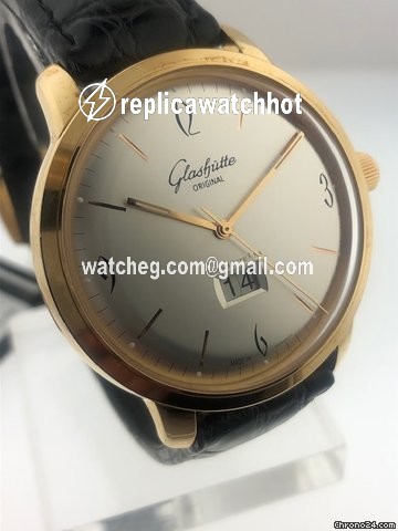 Glashtte Original Sixties Panorama Date Mens watch Unisex Manual winding Rose gold 3947010104