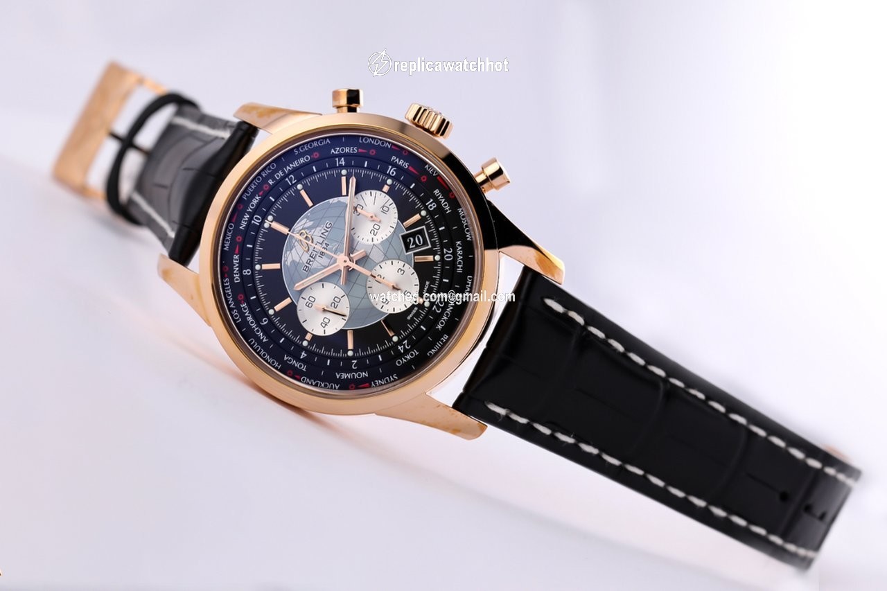Breitling Transocean Chronograph Unitime Mens watch Unisex Automatic Rose gold RB0510U4 BB63 2