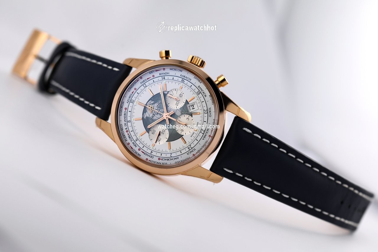 Breitling Transocean Chronograph Unitime Mens watch Unisex Automatic Rose gold RB0510U0 A733 2
