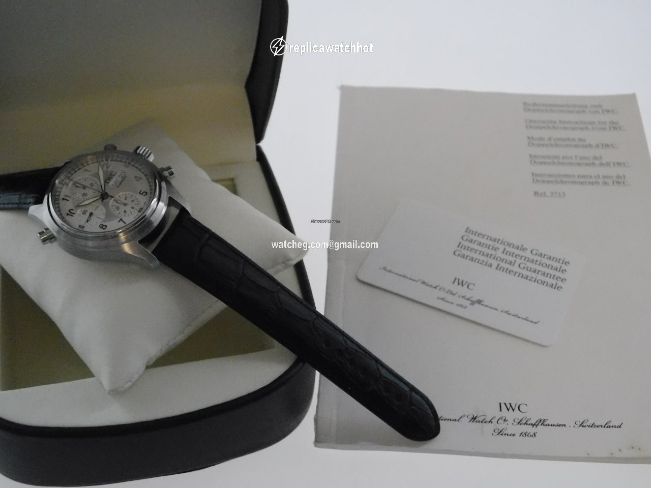 IWC Pilot Double Chronograph Mens watch Unisex Automatic Steel 3713 2