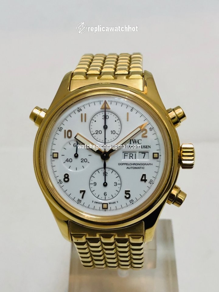 IWC Pilot Double Chronograph Mens watch Unisex Automatic Yellow gold IW3713 2
