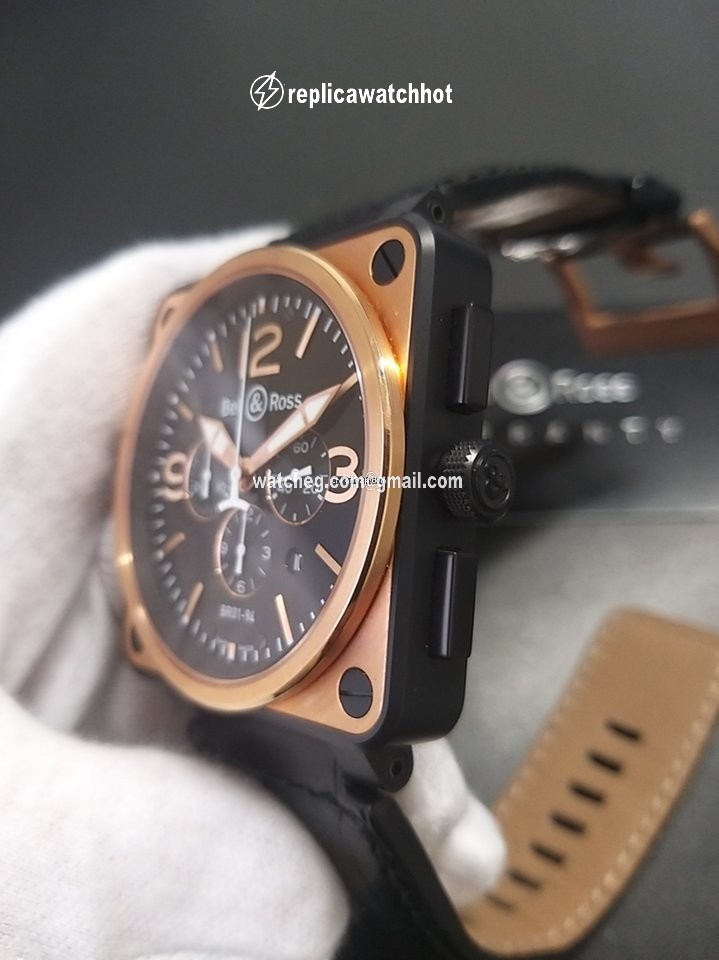 Bell & Ross BR 01-94 Chronographe Mens watch Unisex Automatic Gold Steel BR01-94 2