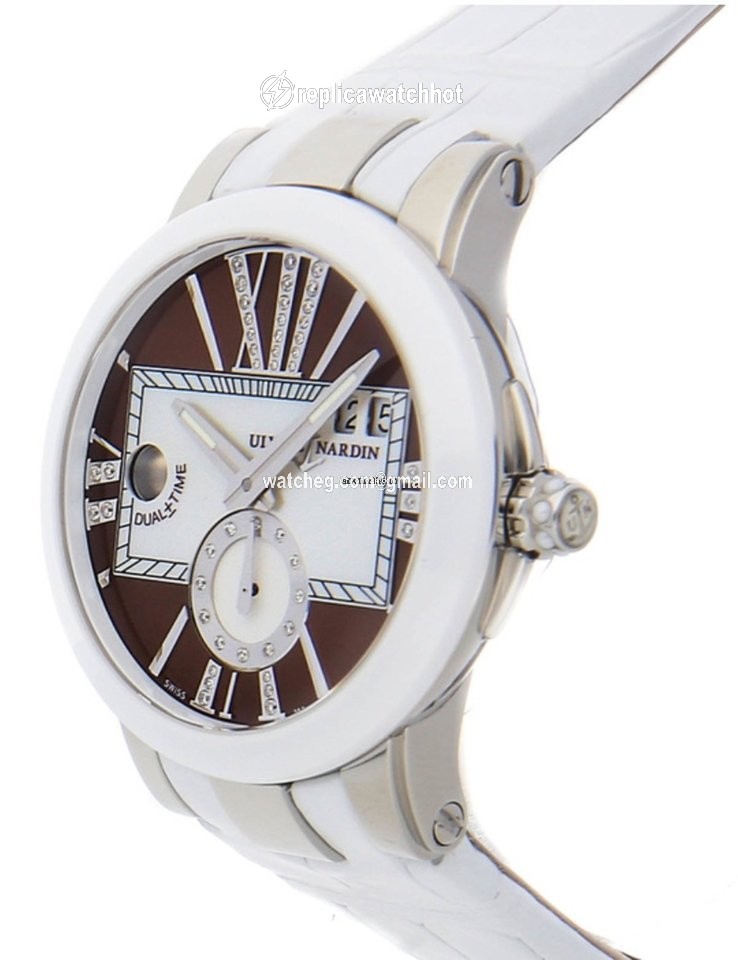 Ulysse Nardin Executive Dual Time Lady Womens watch Automatic Steel 243-10 30-05 2