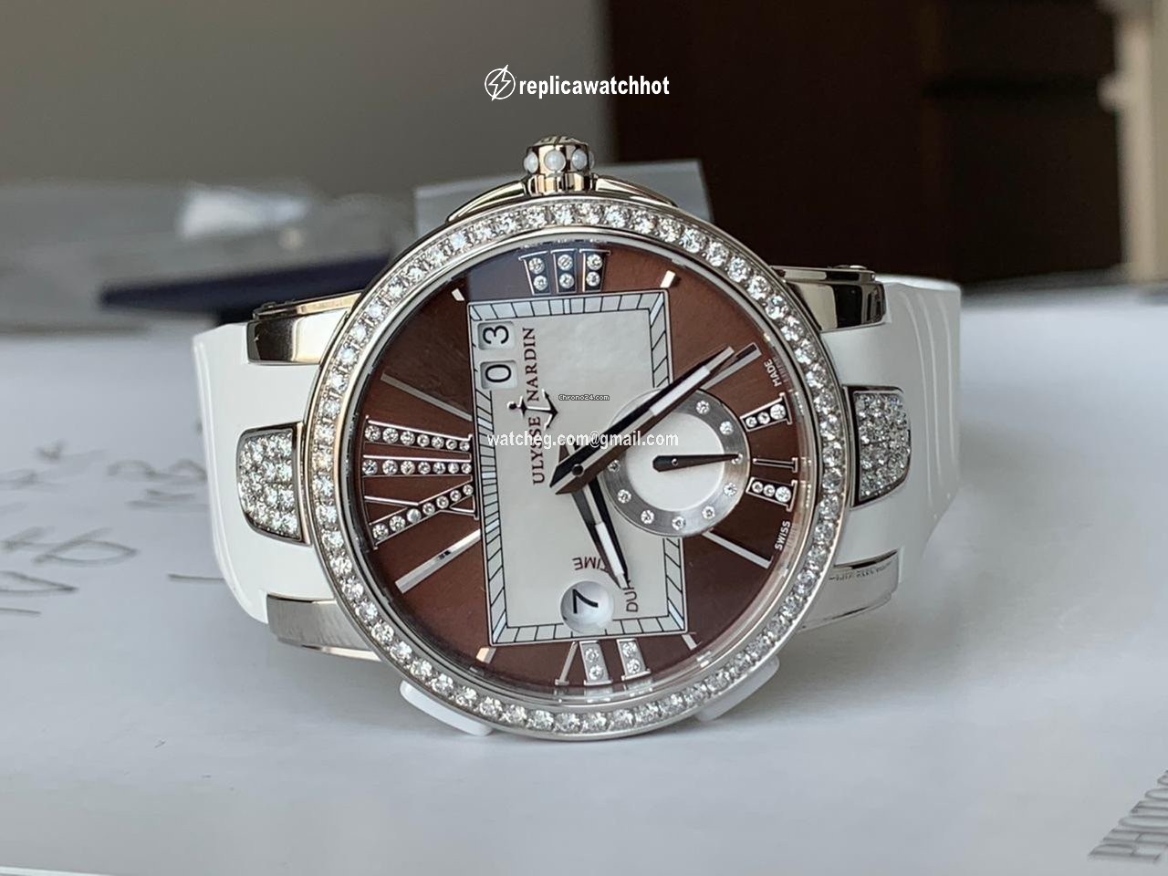 Ulysse Nardin Executive Dual Time Lady Womens watch Automatic Steel 243-10B-7 30-05 2