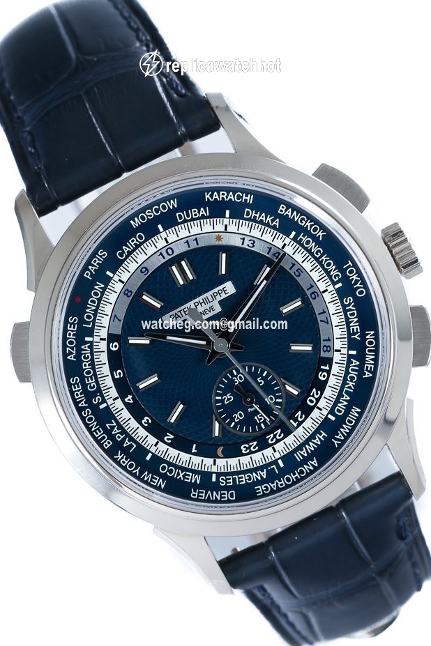 Patek Philippe World Time Chronograph Mens watch Unisex Automatic White gold 5930G-001 2