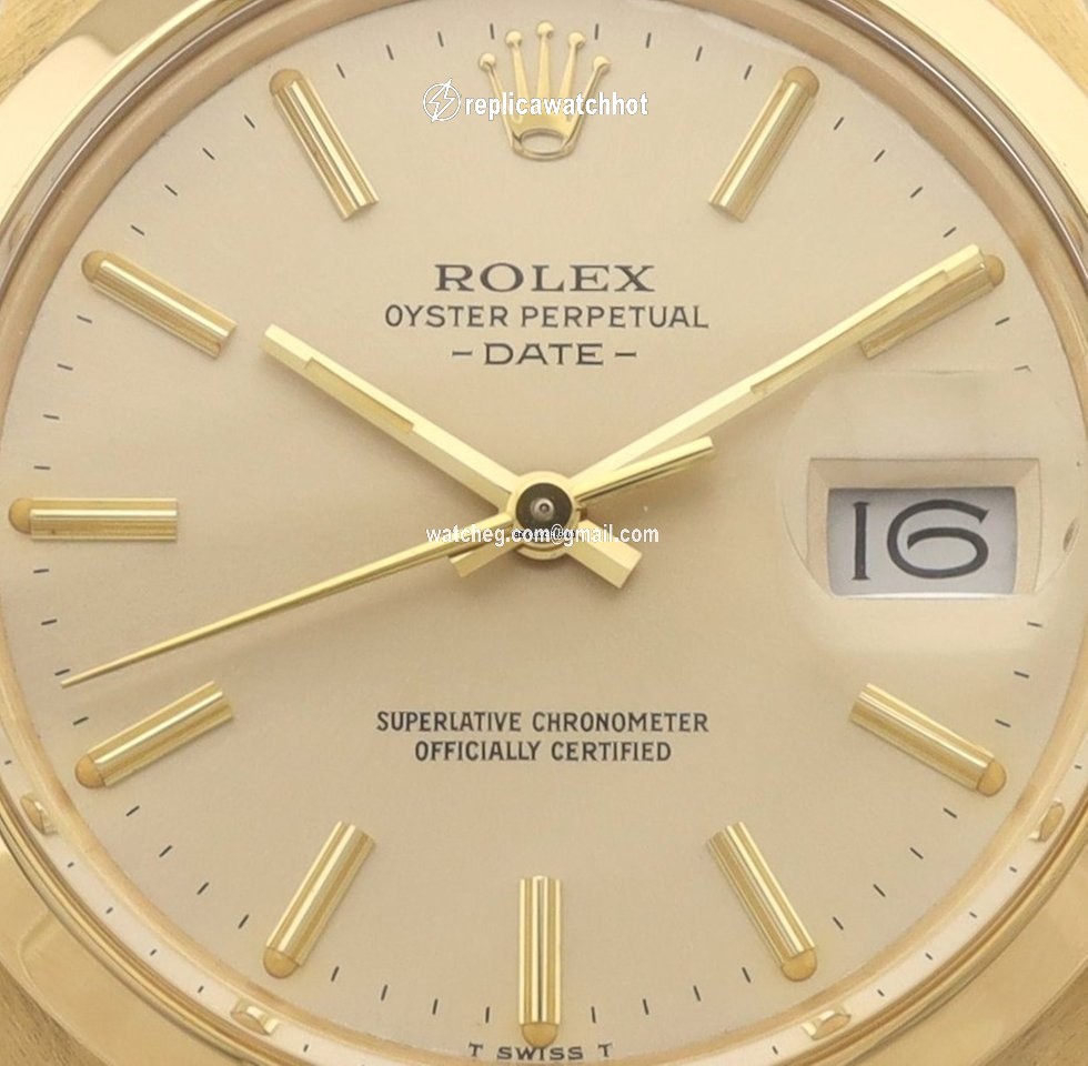 Rolex Oyster Perpetual Date Mens watch Unisex Yellow gold Automatic 15008 2