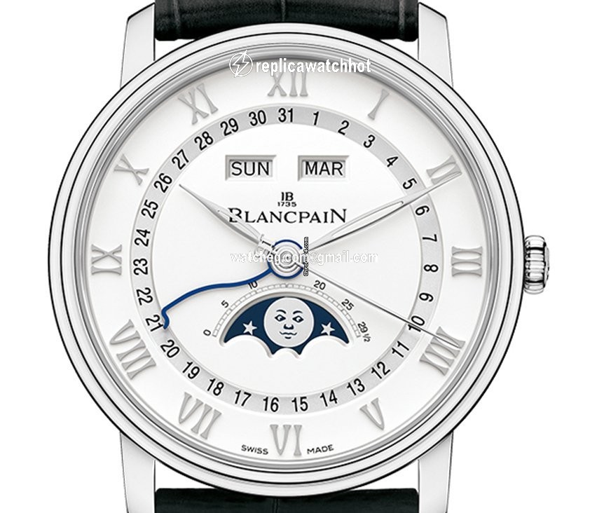 Blancpain Villeret Quantieme Complet Mens watch Unisex Automatic Steel 6654a-1127-55b 2