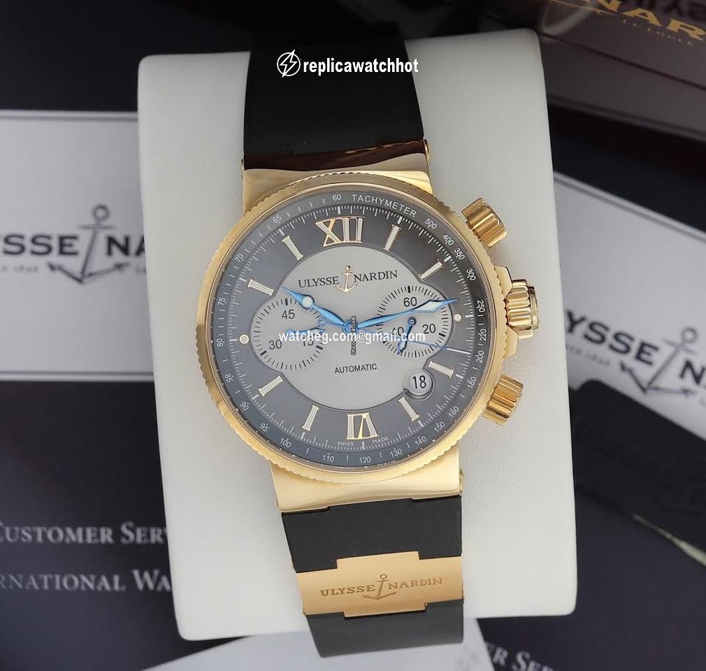 Ulysse Nardin Marine Chronograph Mens watch Unisex Automatic Rose gold 356-66-3 319 2