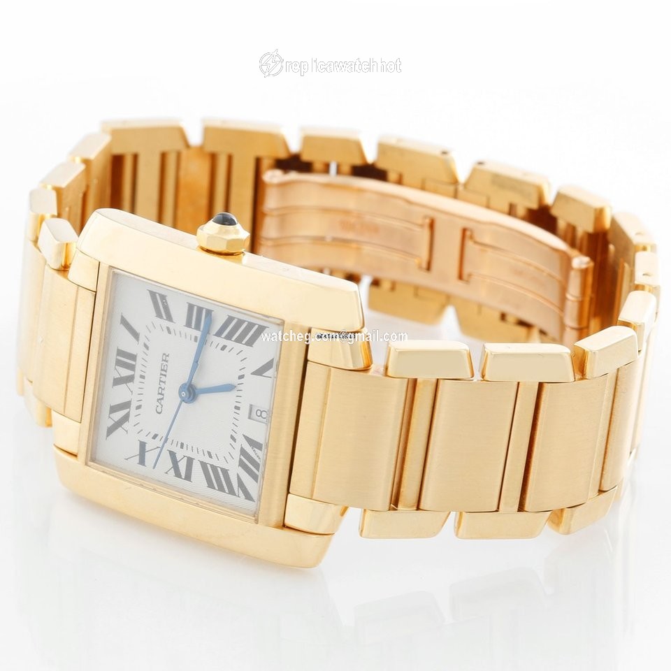 Cartier Tank Francaise Mens watch Unisex Automatic Yellow gold W50001R2 2