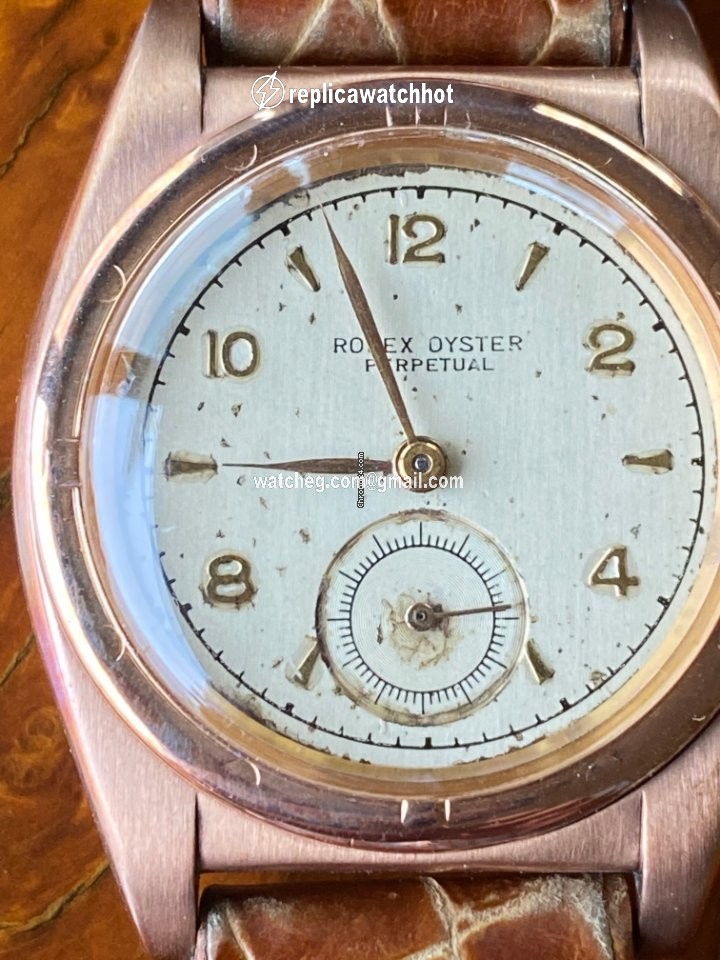 Rolex Bubble Back Mens watch Unisex Rose gold Automatic 3132 2