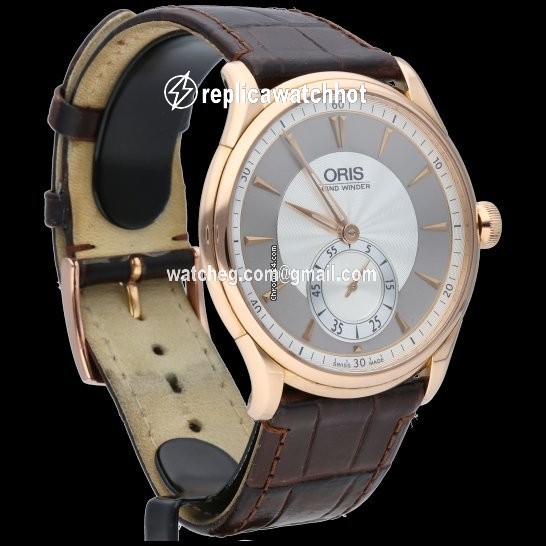 Oris Artelier Small Second Mens watch Unisex Manual winding Rose gold 01 396 7580 6051-SET 2