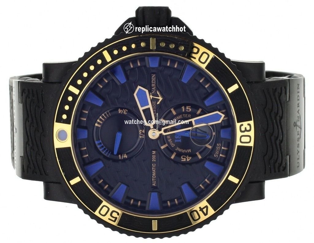 Ulysse Nardin Diver Black Sea Mens watch Unisex Automatic Gold Steel 263-92 2