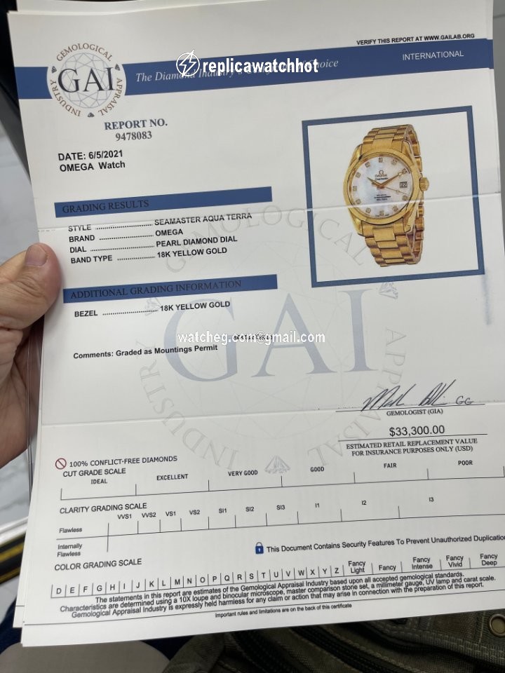 Omega Seamaster Aqua Terra Mens watch Unisex Automatic Yellow gold 2104.75.00 2