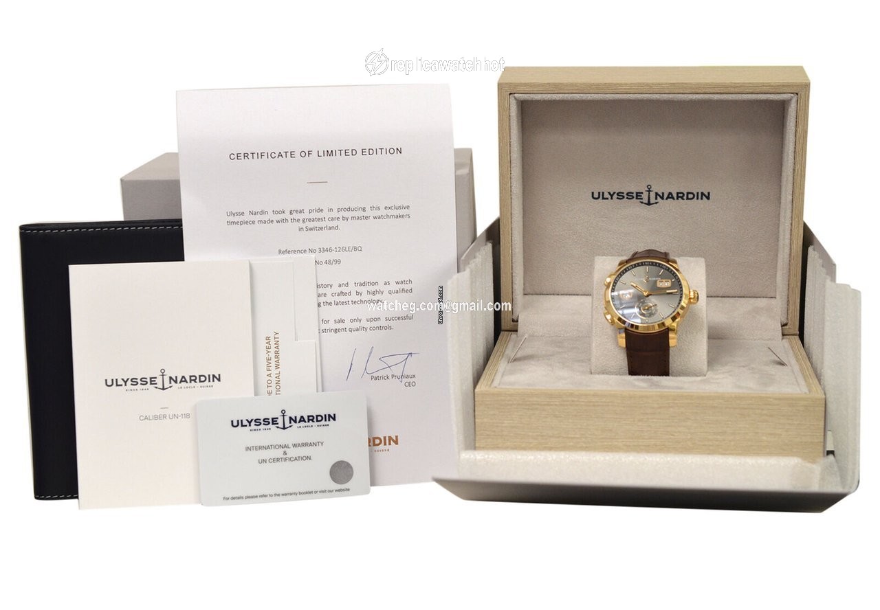 Ulysse Nardin Dual Time Mens watch Unisex Automatic Rose gold 3346-126 LE BQ 2