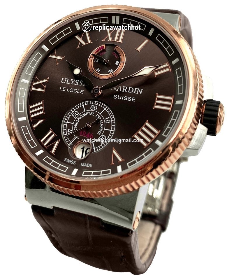 Ulysse Nardin Marine Chronometer Manufacture Mens watch Unisex Automatic Gold Steel 1185-126-3T 45 2