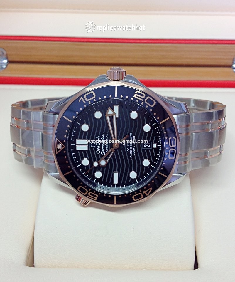 Omega Seamaster Diver 300 M Mens watch Unisex Automatic Gold Steel 210.20.42.20.01.001 2