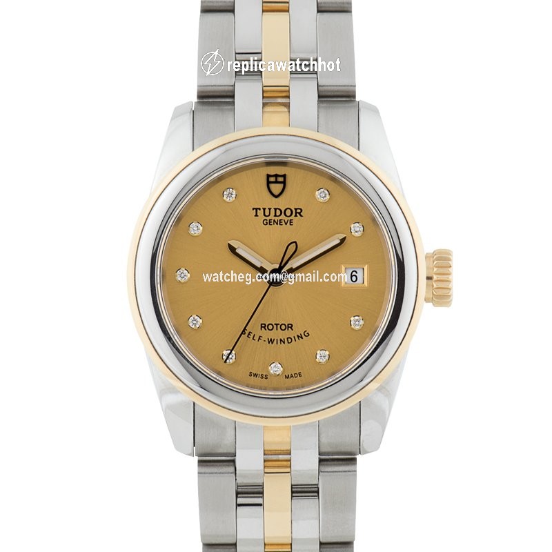 Tudor Glamour Date Womens watch Automatic Gold Steel 51003-0003 2