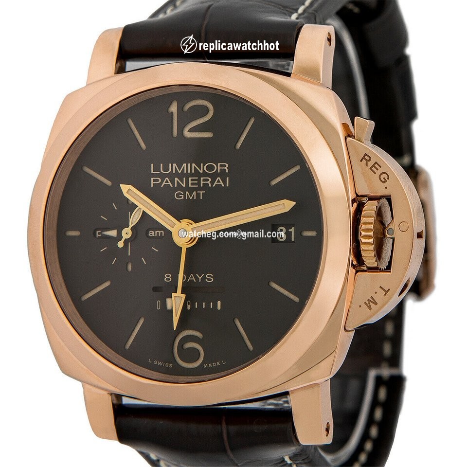 Panerai Luminor 1950 8 Days GMT Mens watch Unisex Manual winding Rose gold PAM 576 2