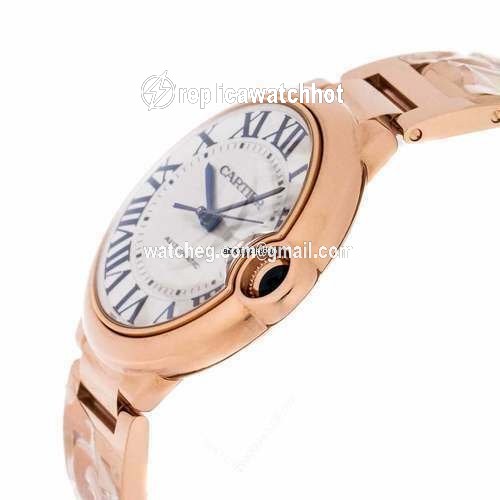 Cartier Ballon Bleu 42mm Mens watch Unisex Automatic Rose gold W69006Z2 2