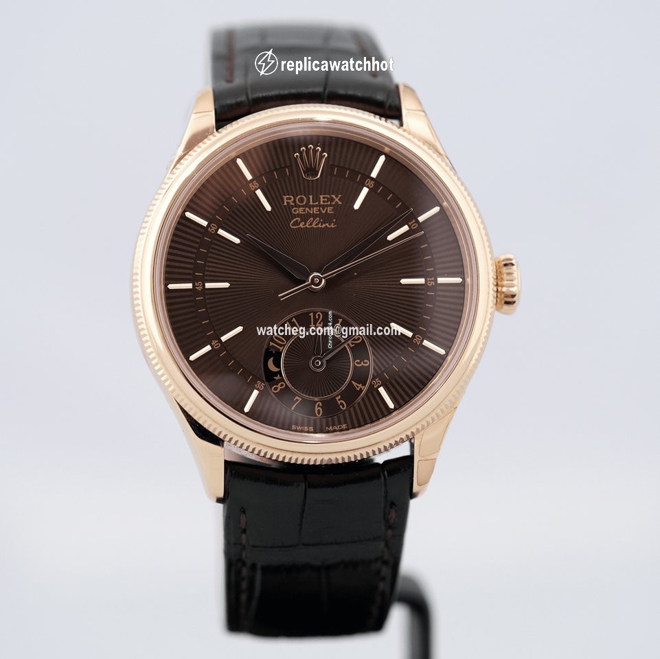 Rolex Cellini Dual Time Mens watch Unisex Rose gold Automatic 50525-0016 2