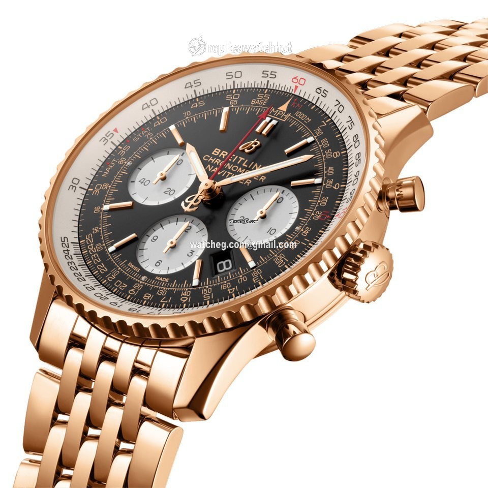 Breitling Navitimer 1 B01 Chronograph 43 Mens watch Unisex Automatic Red gold RB0121211B1R1 2
