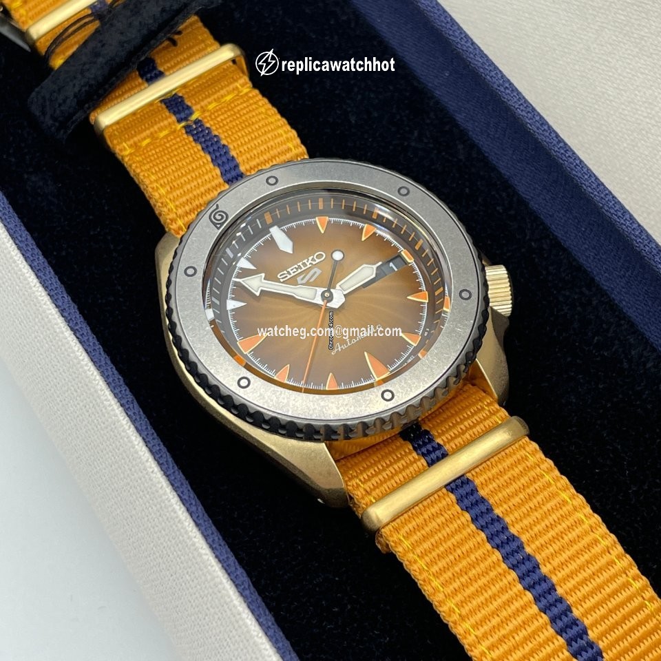 Seiko 5 Sports Mens watch Unisex Automatic Gold Steel SBSA092 2