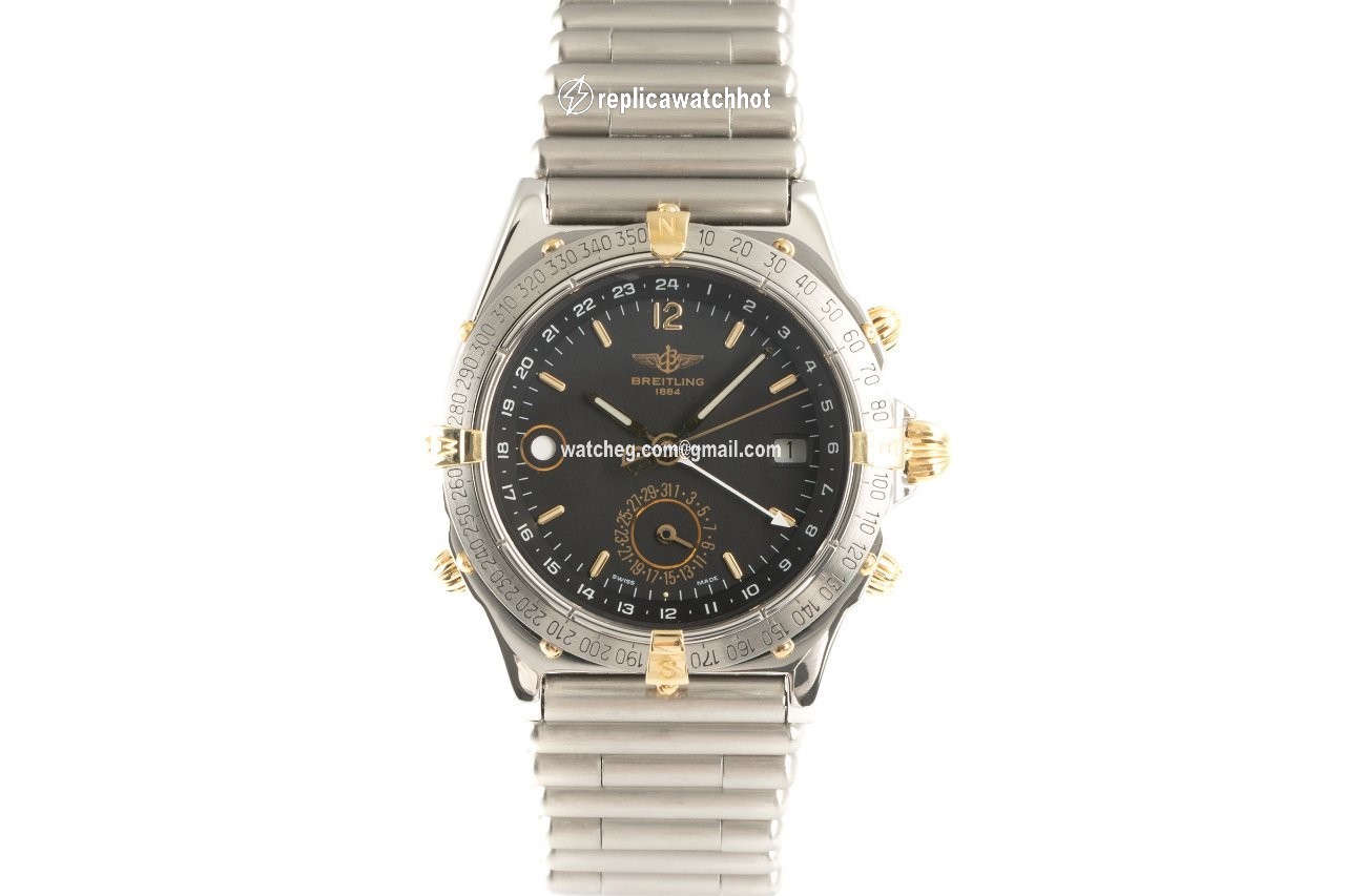 Breitling Duograph Mens watch Unisex Automatic Gold Steel B15047 2