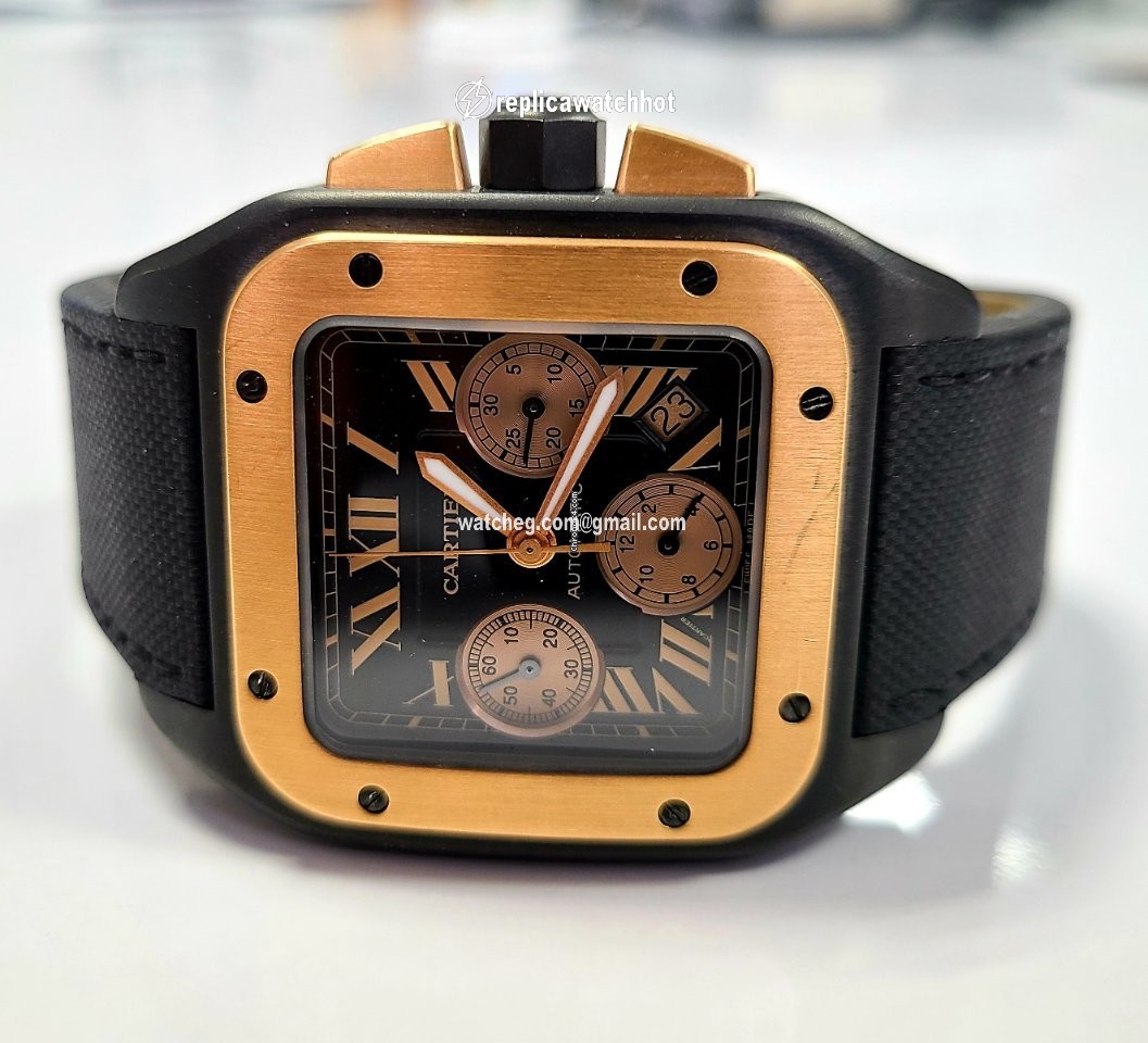 Cartier Santos 100 Mens watch Unisex Automatic Rose gold W2020004 2
