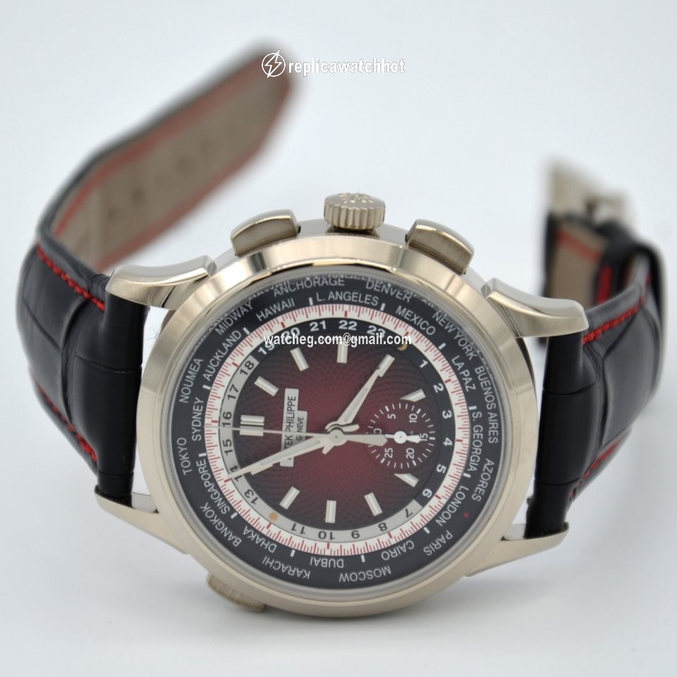 Patek Philippe World Time Chronograph Mens watch Unisex Automatic White gold 5930G-011 2