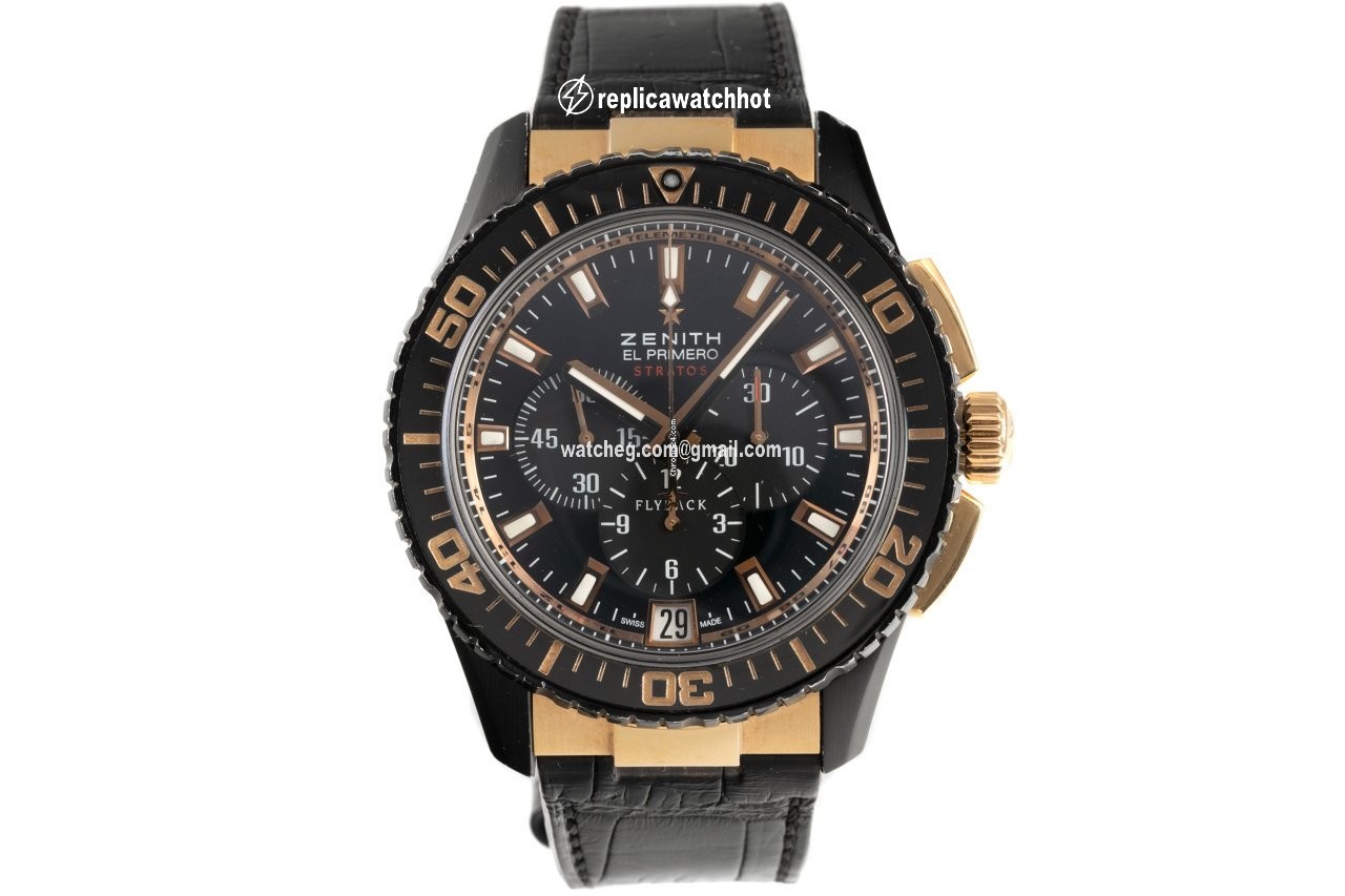 Zenith El Primero Stratos Flyback Mens watch Unisex Automatic Gold Steel 85.2060.405 23.C714 2