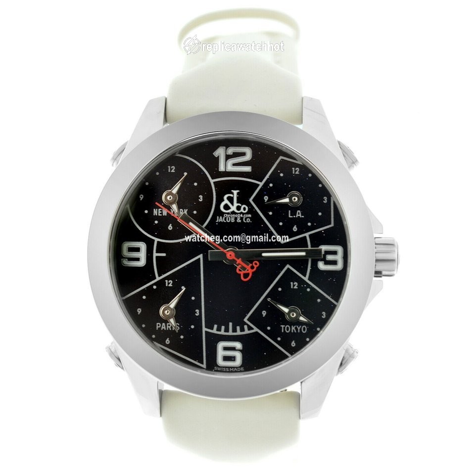 Jacob & Co. Five Time Zone Quartz Steel JCM-29 2