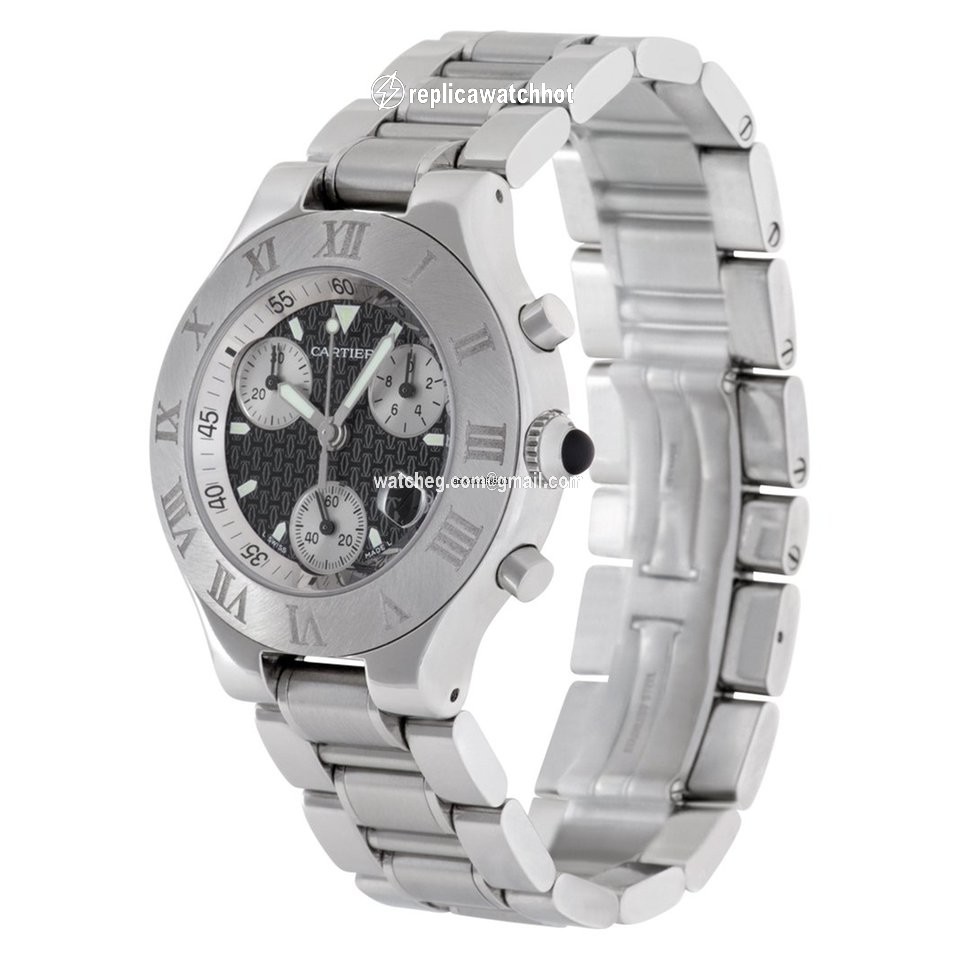 Cartier 21 Chronoscaph Mens watch Unisex Quartz Steel W10172T2 2