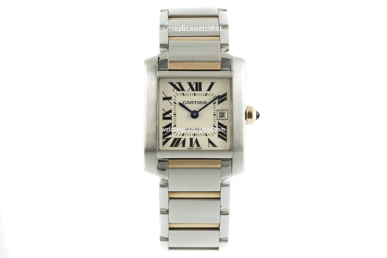 Cartier Tank Francaise Womens watch Quartz Gold Steel 2465 2