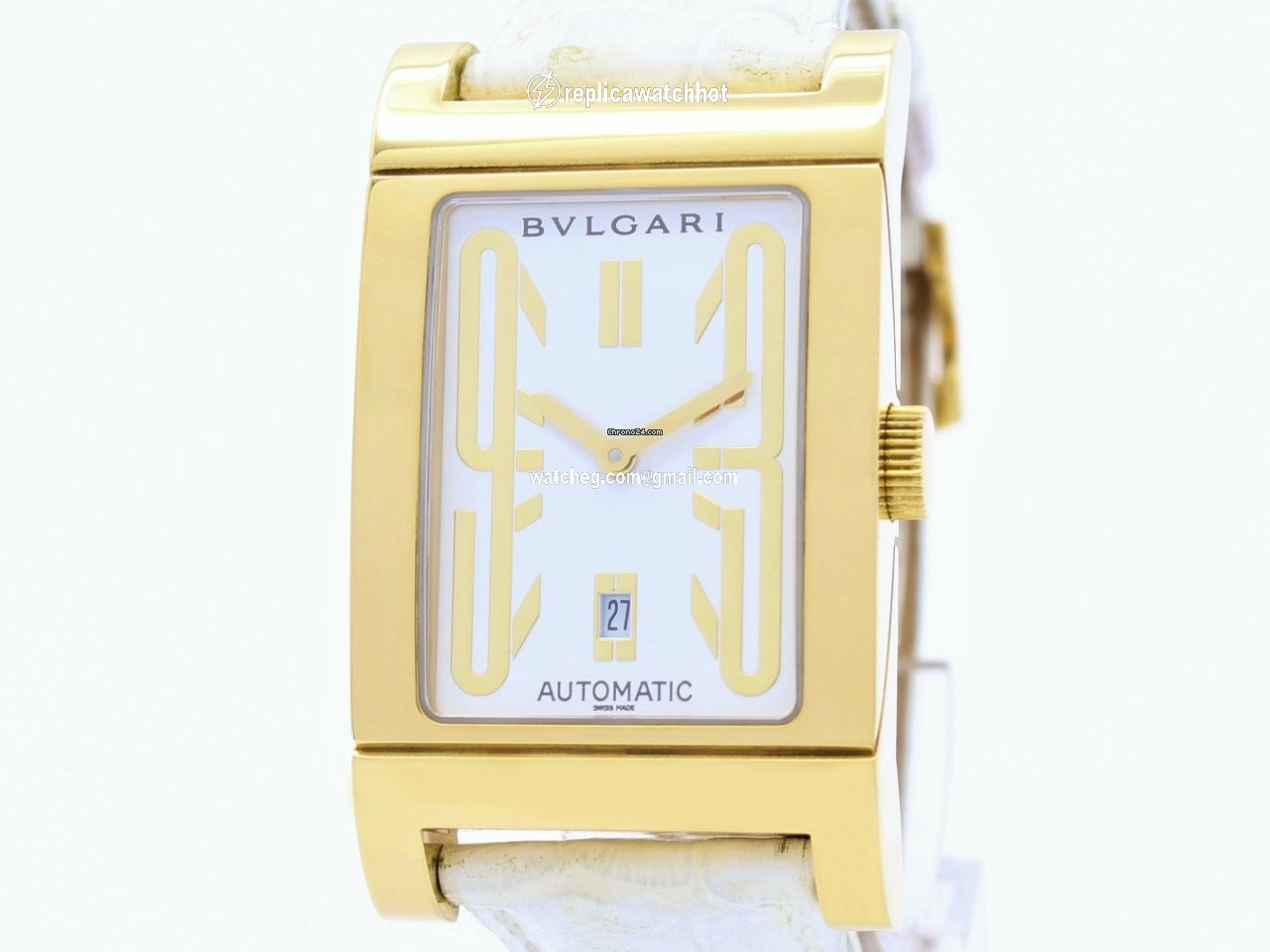 Bulgari Rettangolo Mens watch Unisex Automatic Yellow gold RT 45 G 2