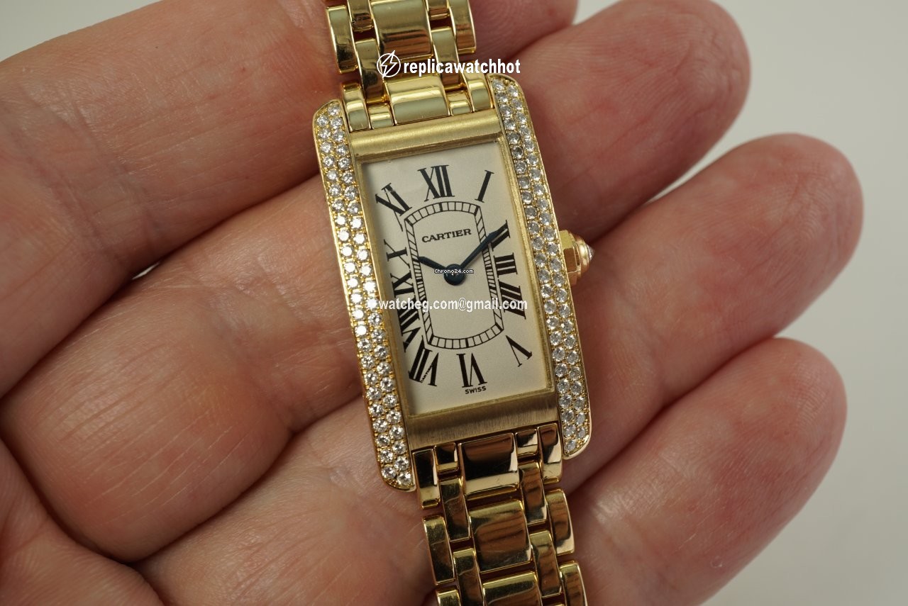 Cartier Tank Americaine Womens watch Quartz Yellow gold 1710 2