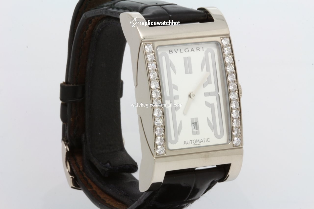Bulgari Rettangolo Mens watch Unisex Automatic White gold RT45S 2