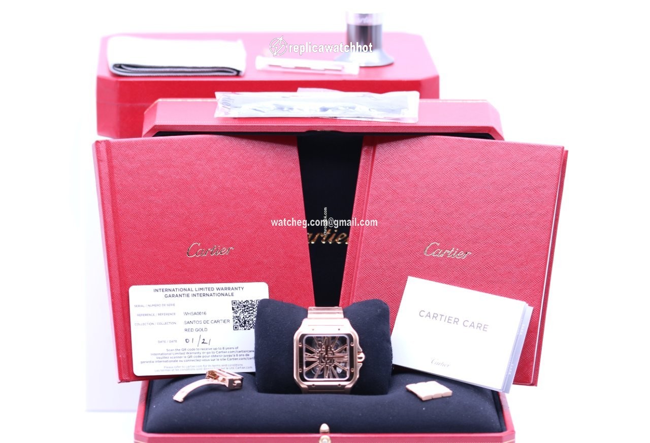 Cartier Santos Mens watch Unisex Manual winding Rose gold WHSA0016 2